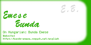 emese bunda business card